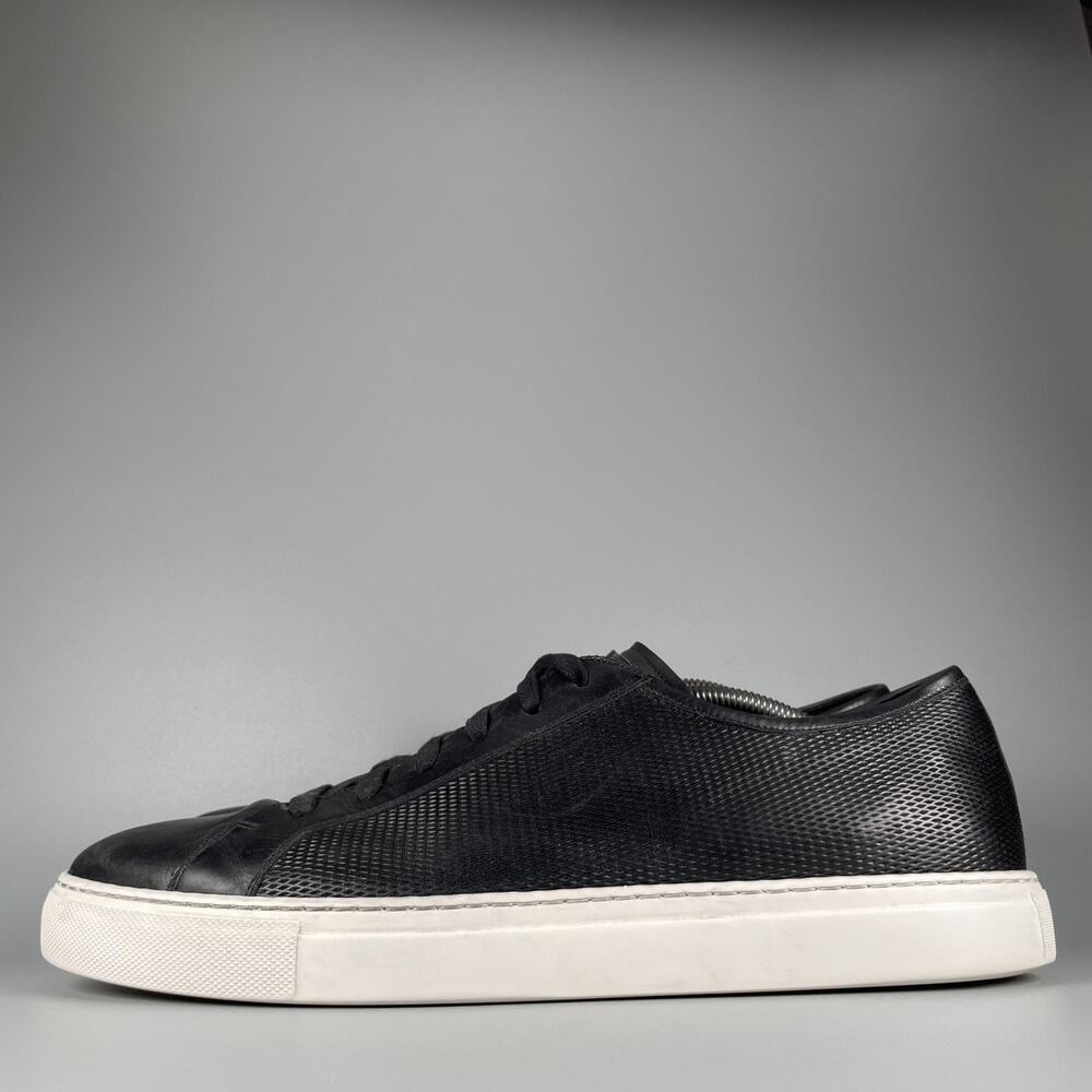 MAGNANNI Men's Size 13 M Black Leather Low Top Casual Sneakers Lace Up Shoes EUC